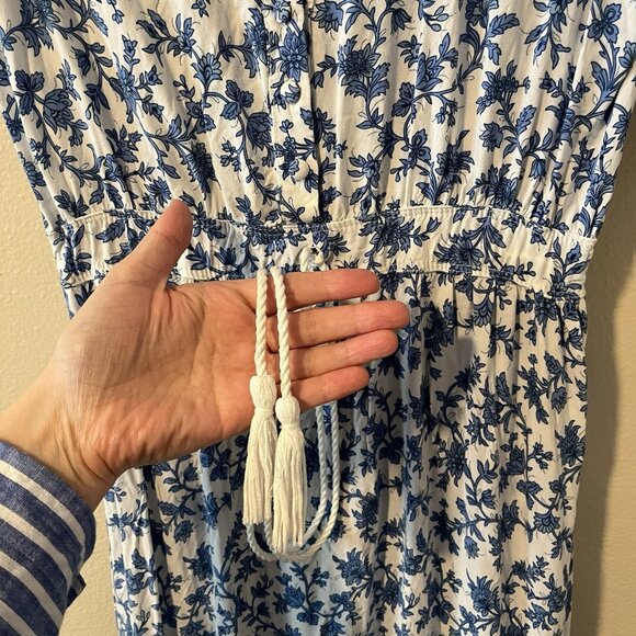 R. Vivimos dress Floral Boho Midi Cottagecore Milkmaid Peasant S Blue Peasant - Picture 7 of 9